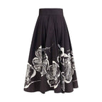 Sara Roka Midi Skirt with floral print