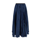 Sara Roka Crinkle-effect design pleated midi Skirt
