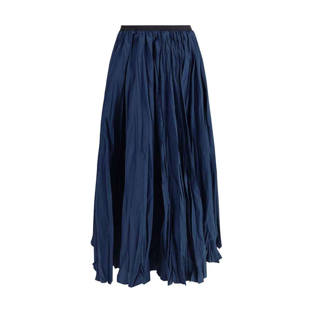 Sara Roka Crinkle-effect design pleated midi Skirt