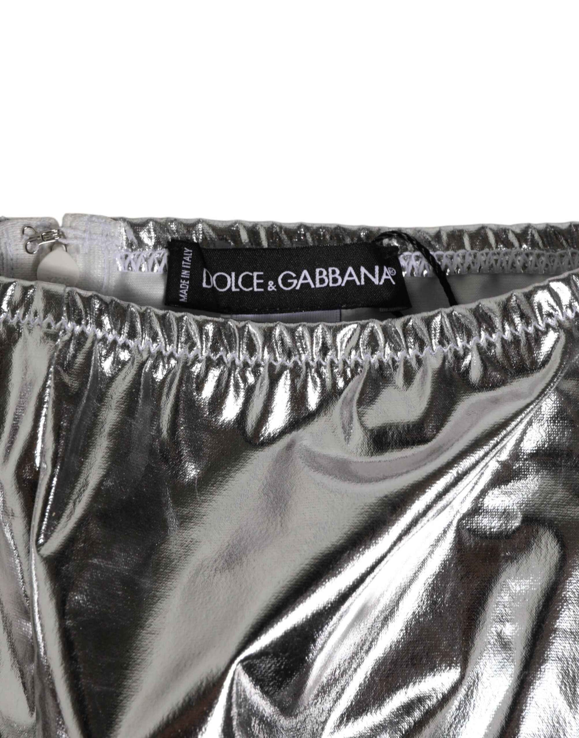 Dolce & Gabbana Silver Metallic High Waist Bikini Bottom Women  Underwear