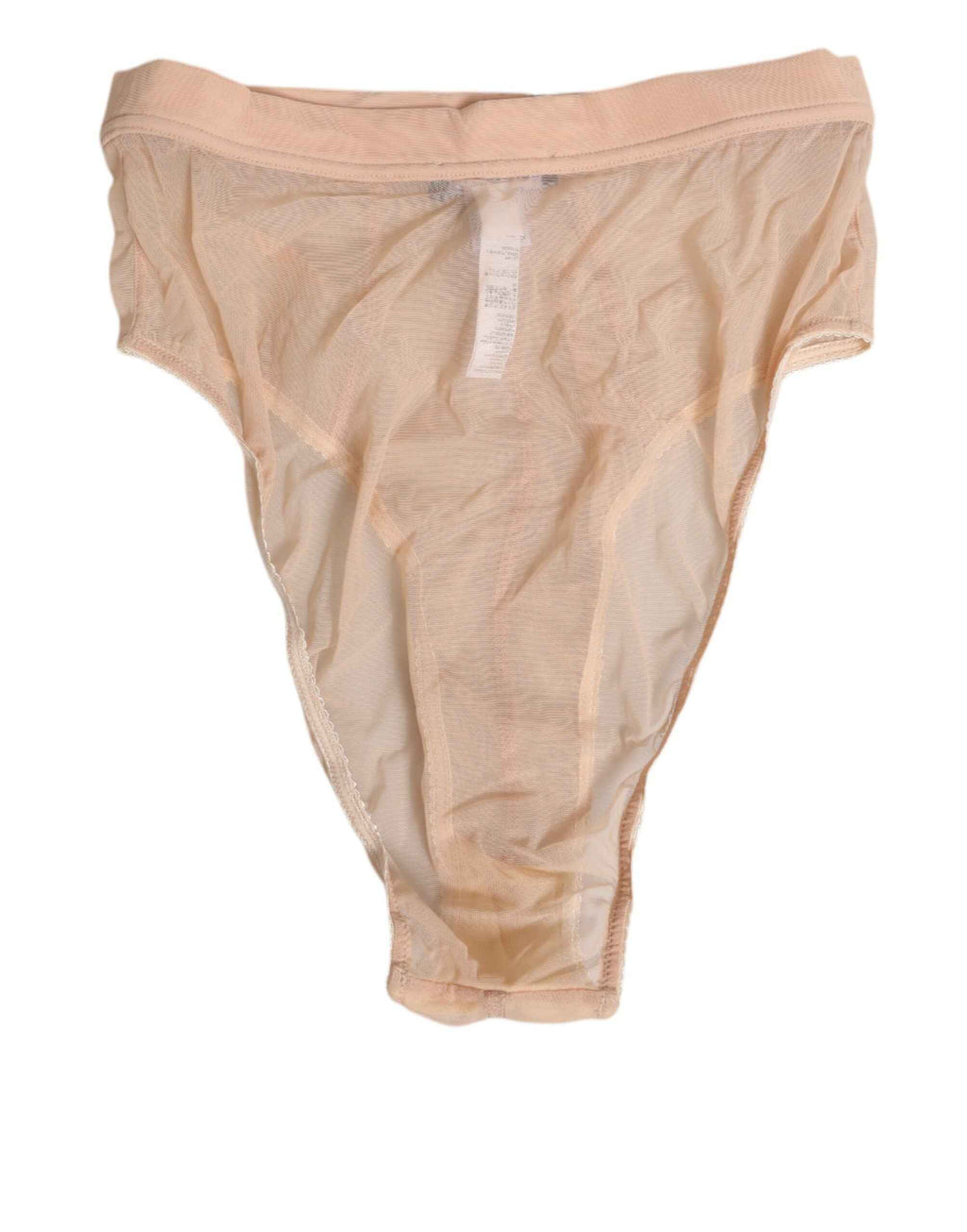 Dolce & Gabbana Beige Sheer Mesh High Waist Panty Underwear