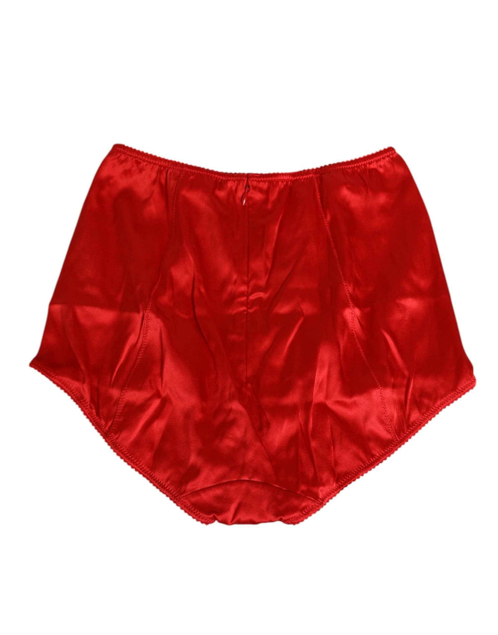 Dolce & Gabbana Red Silk Satin High-Waist Briefs Women Underwear