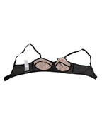 Dolce & Gabbana Black Nude Floral Lace Sheer Bra Underwear