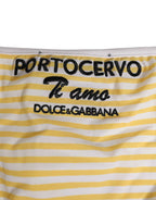 Dolce & Gabbana White Yellow Stripe Tie Side Logo Underwear