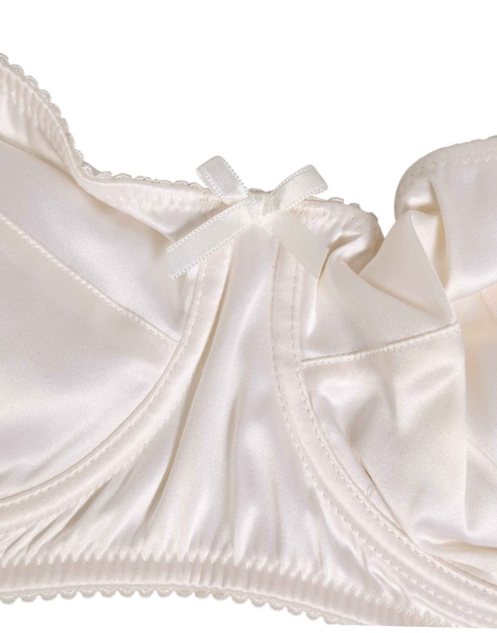 Dolce & Gabbana White Silk Satin Balconnet Lingerie Bra Underwear