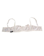 Dolce & Gabbana White Silk Satin Balconnet Lingerie Bra Underwear