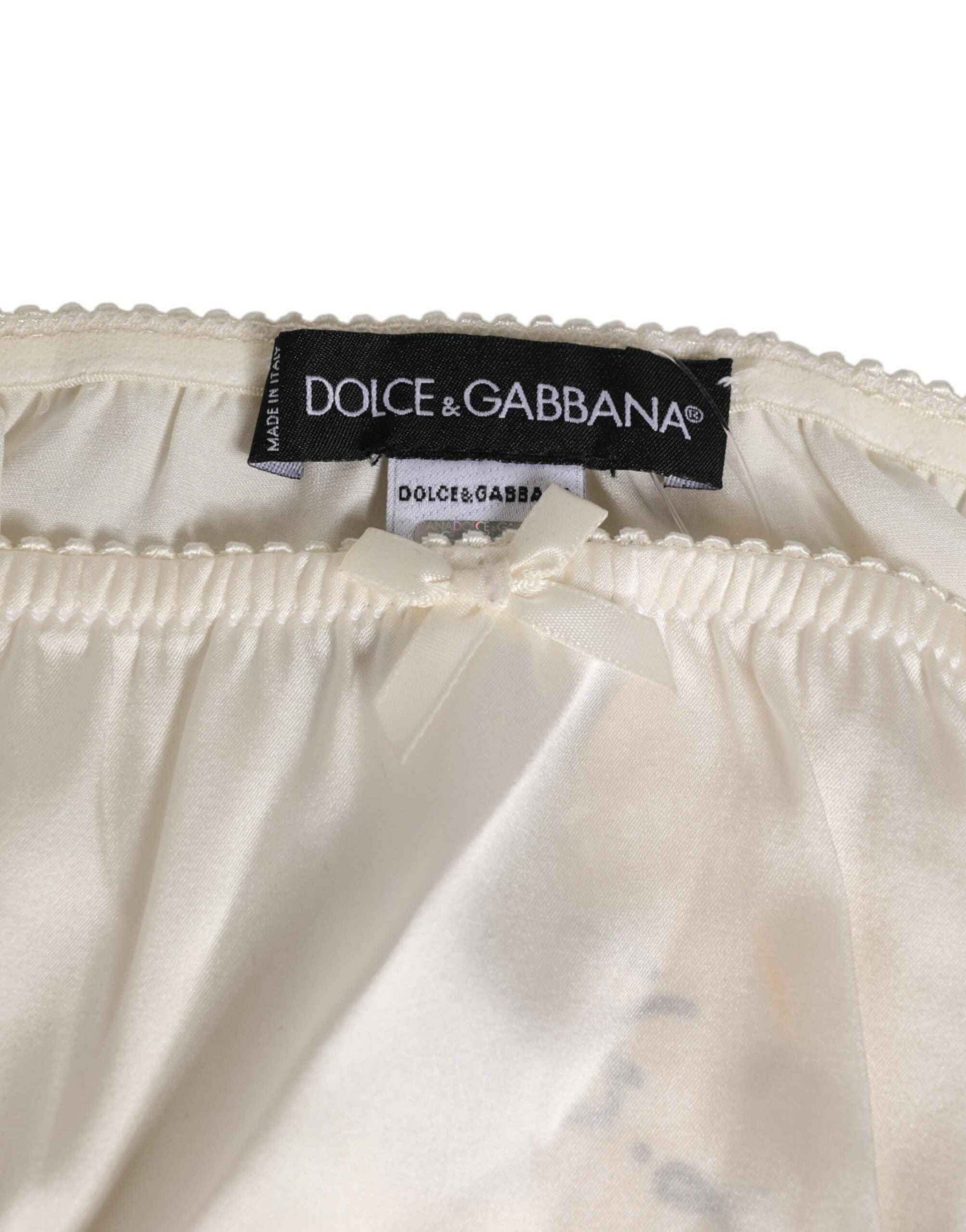 Dolce & Gabbana White Silk Satin Lingerie Panty  Underwear