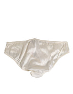 Dolce & Gabbana White Silk Satin Lingerie Panty  Underwear