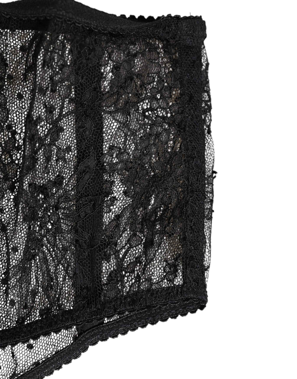 Dolce & Gabbana Black Lace Polka Dot Mesh High Waist Underwear