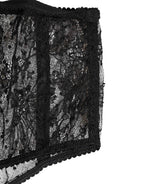 Dolce & Gabbana Black Lace Polka Dot Mesh High Waist Underwear