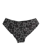 Dolce & Gabbana Black White Star Print Cotton Slip Panty Underwear