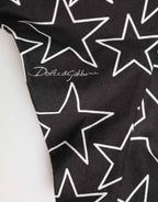 Dolce & Gabbana Black White Star Print Cotton Slip Panty Underwear