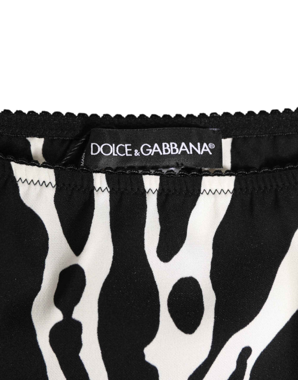 Dolce & Gabbana Black White Zebra Print Slip Briefs Underwear