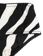 Dolce & Gabbana Black White Zebra Print Slip Briefs Underwear