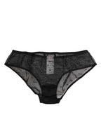 Dolce & Gabbana Black Sheer Mesh Lace Polka Dot Logo Underwear