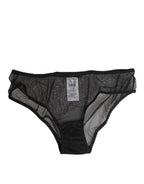 Dolce & Gabbana Black Sheer Mesh Lace Bikini Briefs Underwear