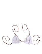 Dolce & Gabbana White Red Polka Dot Floral Print Triangle