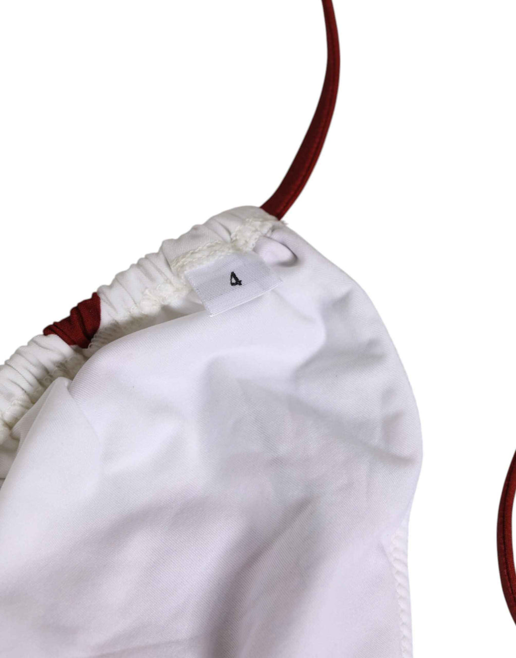 Dolce & Gabbana White Red Polka Dot Floral Print Triangle