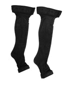 Dolce & Gabbana Black Sheer Nylon Logo Band Over-the-Knee Stocking Socks