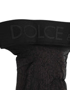 Dolce & Gabbana Black Sheer Nylon Logo Band Over-the-Knee Stocking Socks