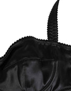 Dolce & Gabbana Black Satin Underwire Bra Lingerie IT2 Underwear