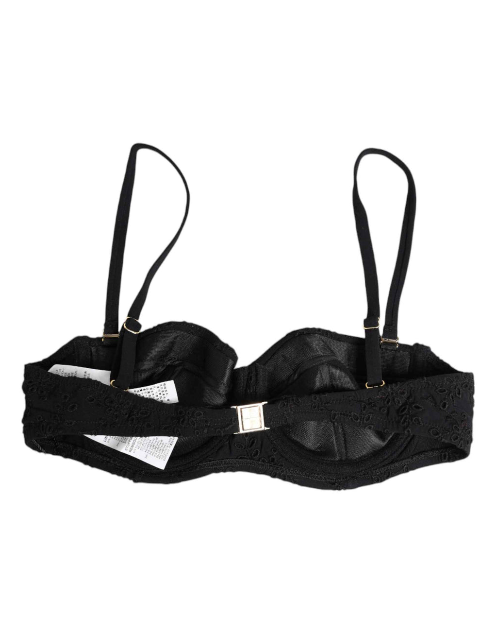 Dolce & Gabbana Black Polyester Embroidered Underwire Bra Underwear