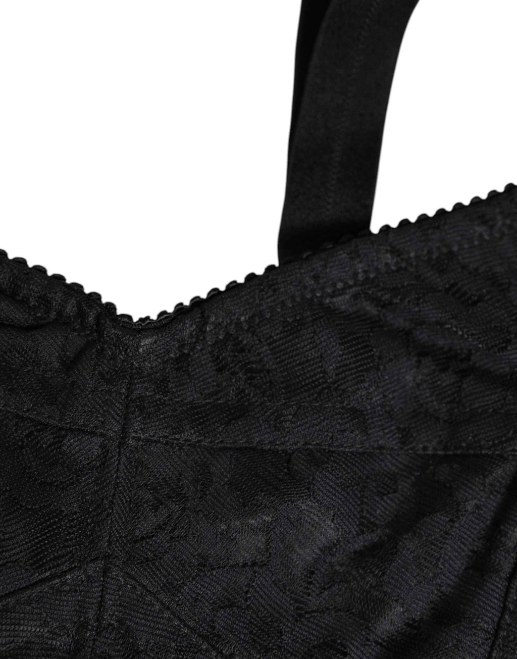 Dolce & Gabbana Black Stretch Nylon Bustier Bra Underwear