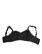 Dolce & Gabbana Black Stretch Nylon Bustier Bra Underwear