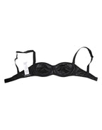 Dolce & Gabbana Black Silk Satin Wireless Lingerie Bra Underwear