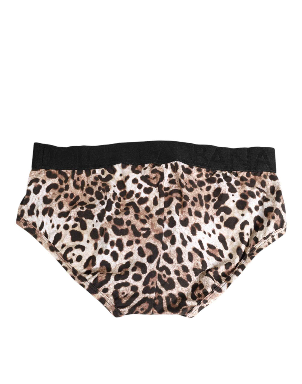 Dolce & Gabbana Leopard Print Black Waistband Cotton Underwear
