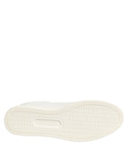 Dolce & Gabbana White Leather Rose Embroidery Low-Top  Shoes