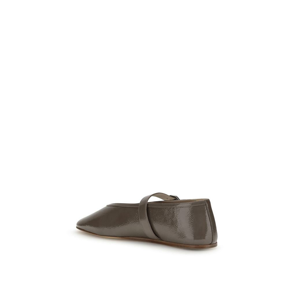 Le Monde Béryl Brown Calf Leather Bos Taurus Ballet Flats