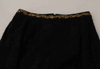 Dolce & Gabbana Black Lace Gold Baroque SPECIAL PIECE Shorts