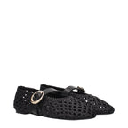 Stuart Weitzman Black Leather Ballet Flats