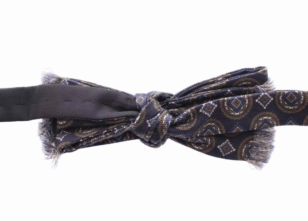 Dolce & Gabbana Blue Silk Baroque Fantasi Tied Bow Tie Papillon