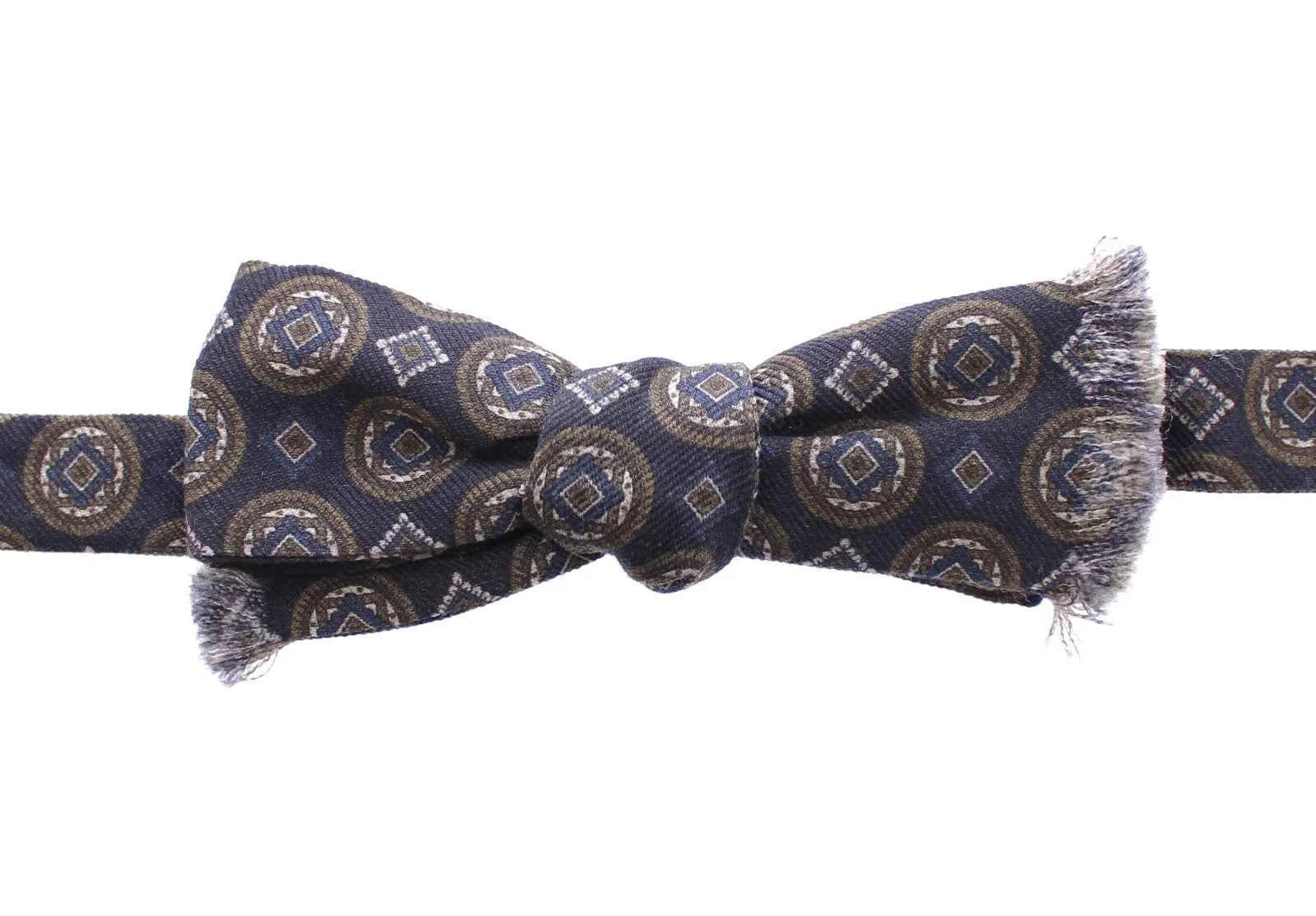 Dolce & Gabbana Blue Silk Baroque Fantasi Tied Bow Tie Papillon