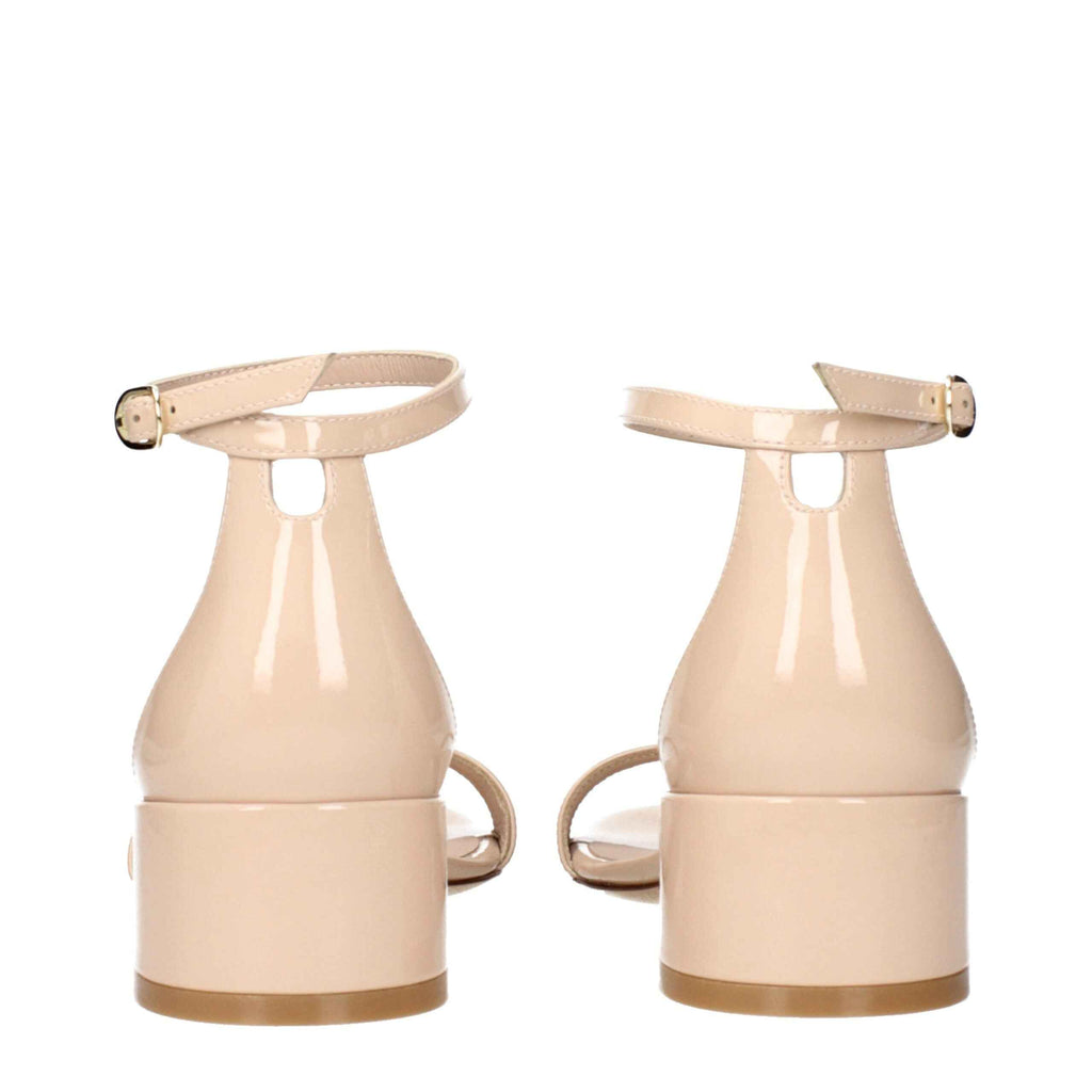 Stuart Weitzman Beige Leather Flat Sandals