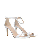 Stuart Weitzman White Leather Stiletto Heel Sandals