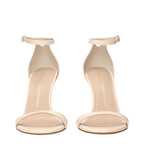 Stuart Weitzman Beige Leather Stiletto Heel Sandals