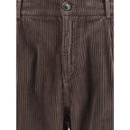 Cruna Brown Cotton Casual Pants