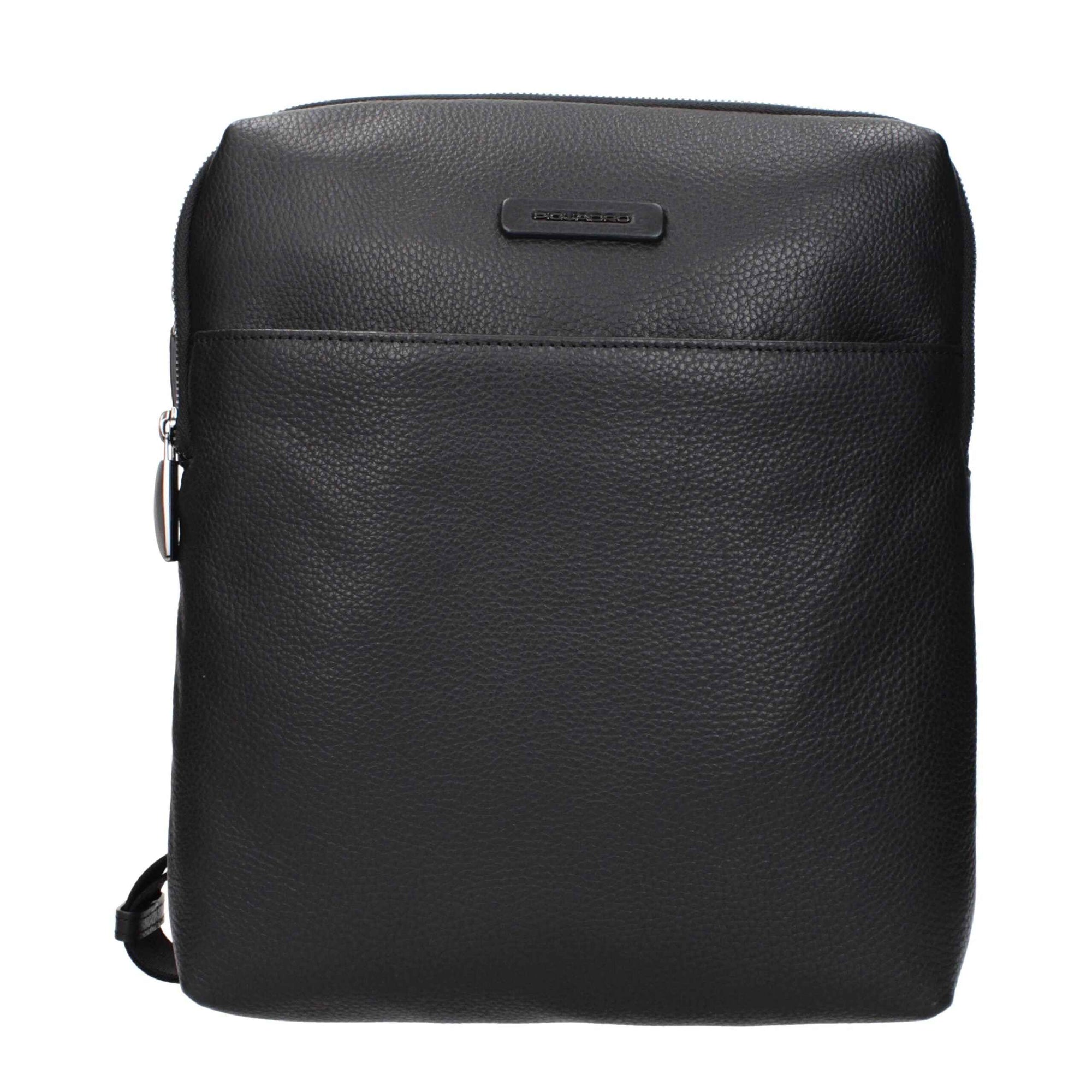 Piquadro Black Leather Crossbody Bag