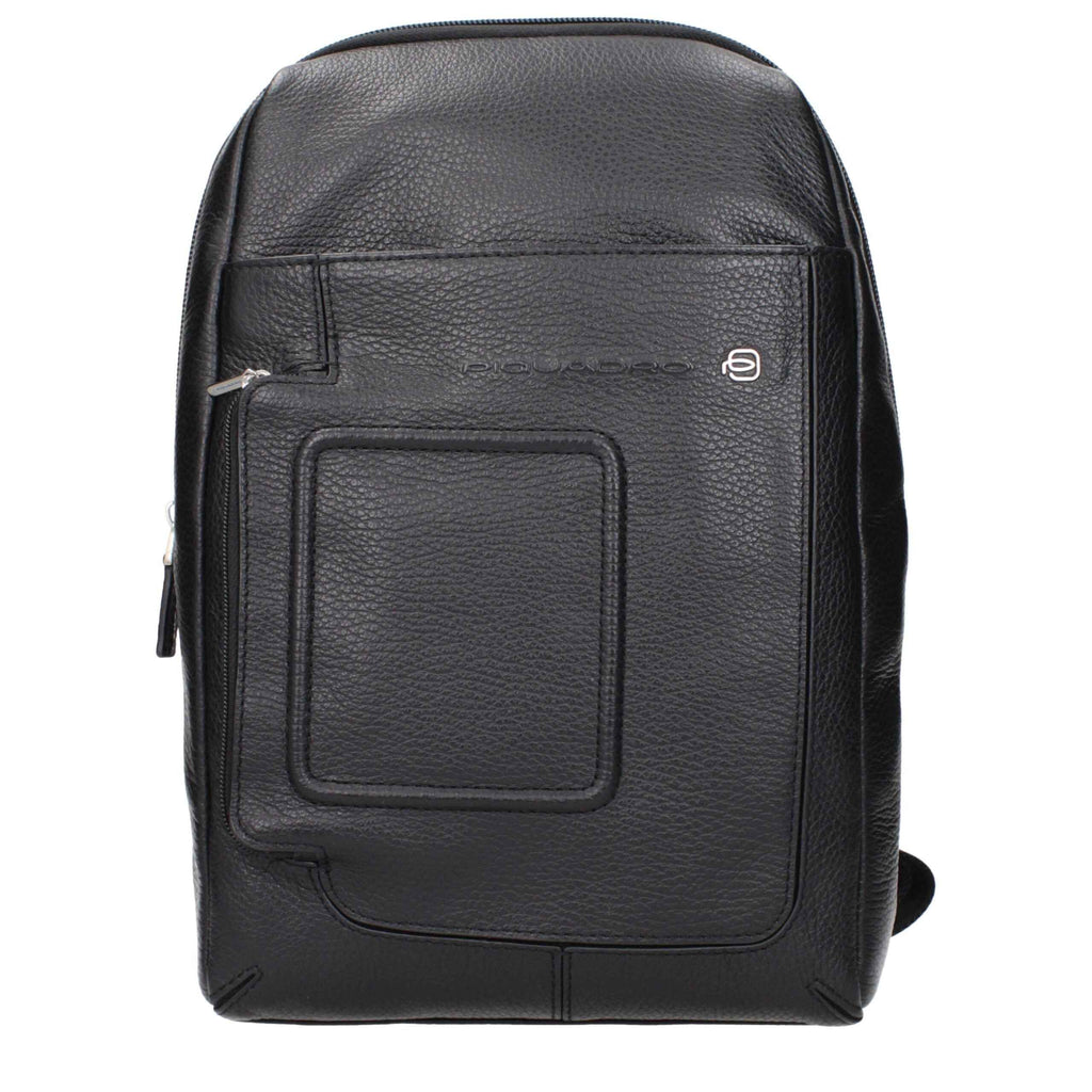 Piquadro Black Leather Crossbody Bag