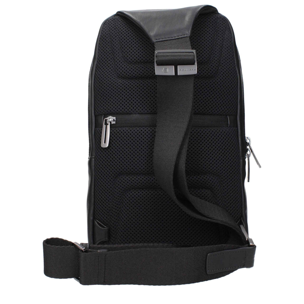 Piquadro Black Leather Crossbody Bag
