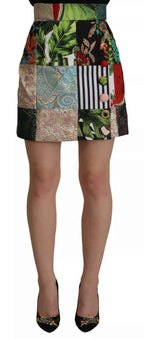Dolce & Gabbana Multicolor Patchwork A-line Polyester Skirt