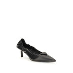 Prada Black Calf Leather Bos Taurus High Heel Pumps
