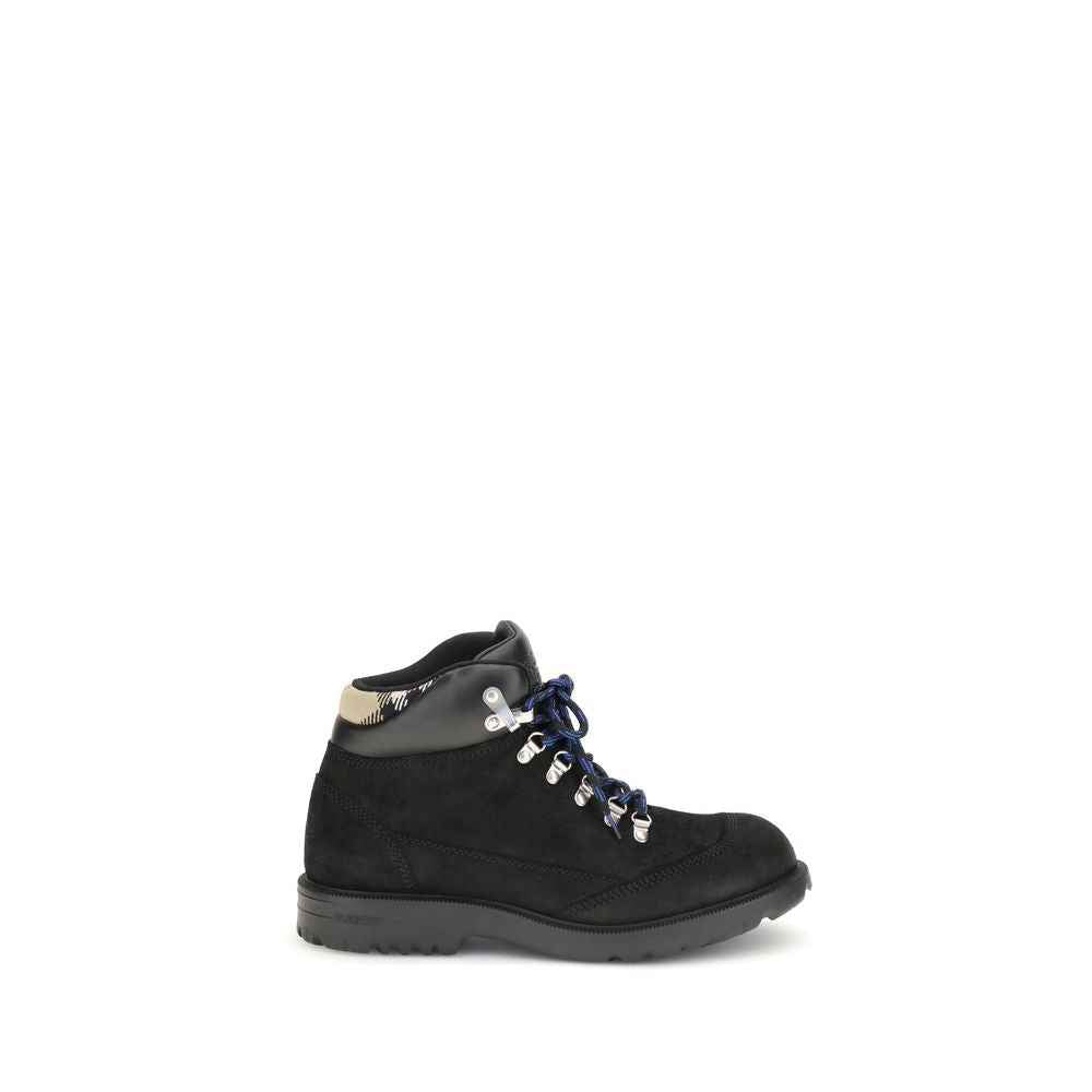 Burberry Black Calf Leather Bos Taurus Lace-Up Boots
