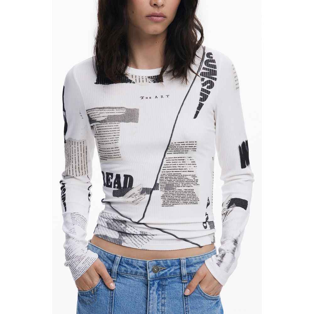 Desigual White Viscose Women T-Shirt