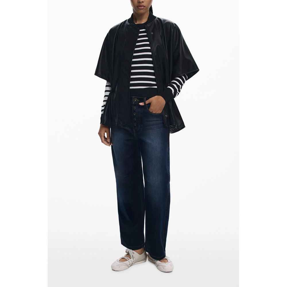 Desigual Black Polyethylene Women Poncho