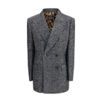 Dolce & Gabbana Gray Fleece Wool Blazer