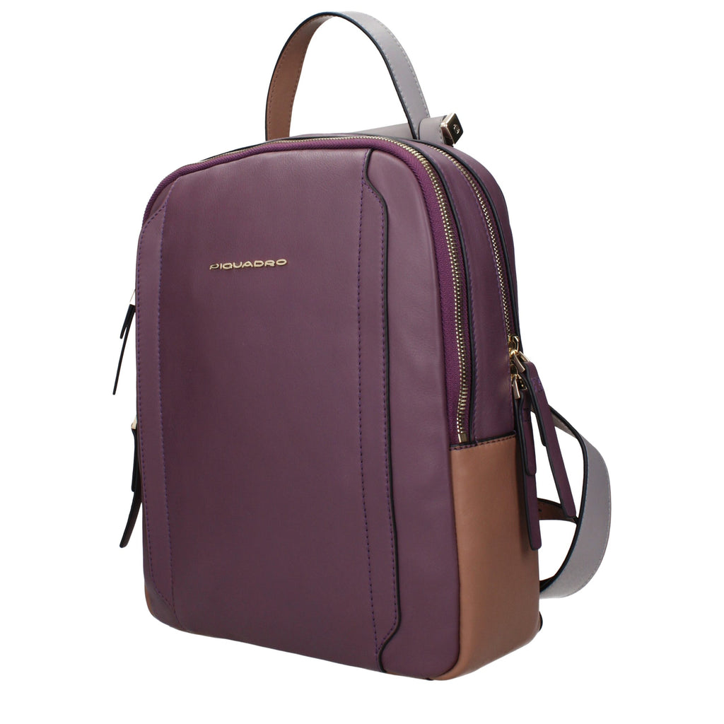 Piquadro Purple Leather Backpack
